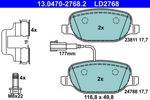 ATE 13.0470-2768.2 - Brzdové platničky -
