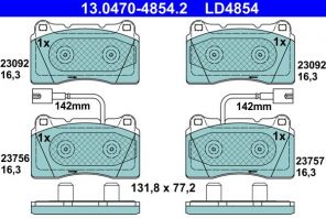 ATE 13.0470-4854.2 - Brzdové platničky -