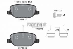 Textar 2381101 - Brzdové platničky -