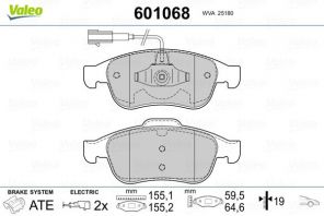 Valeo 601068 - Brzdové platničky -