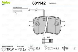Valeo 601142 - Brzdové platničky -