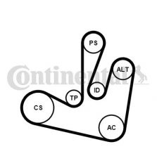 Contitech 6PK1750K2 - Sada klinového rebrovaného remeňa -