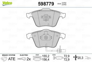 Valeo 598779 - Brzdové platničky -