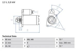 Bosch 0 986 010 200 - Štartér