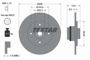 Textar 92154003 - Brzdový kotúč -