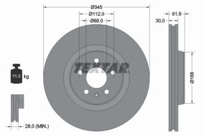 Textar 92229205 - Brzdový kotúč -
