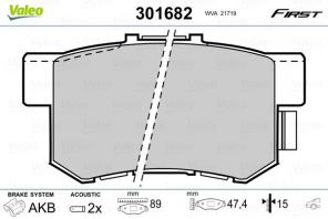Valeo 301682 - Brzdové platničky -