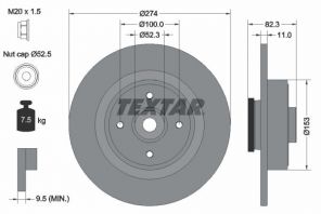 Textar 92141403 - Brzdový kotúč -