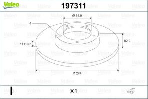 Valeo 197311 - Brzdový kotúč -