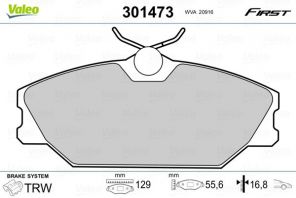Valeo 301473 - Brzdové platničky -