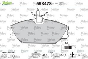 Valeo 598473 - Brzdové platničky -