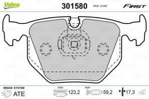 Valeo 301580 - Brzdové platničky -