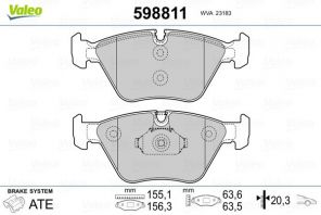 Valeo 598811 - Brzdové platničky -