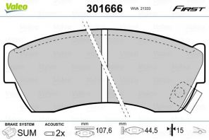 Valeo 301666 - Brzdové platničky -