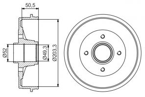 Bosch 0 986 477 170 - Brzdový bubon -