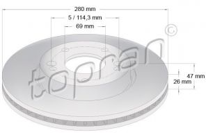 Topran 820 376 - Brzdový kotúč -