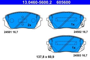 ATE 13.0460-5600.2 - Brzdové platničky -