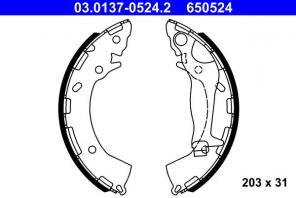 ATE 03.0137-0524.2 - Brzdové čeľuste -