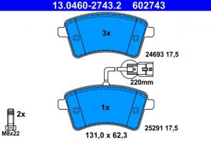 ATE 13.0460-2743.2 - Brzdové platničky -