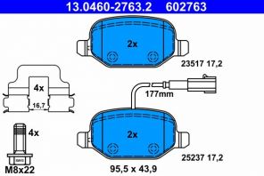 ATE 13.0460-2763.2 - Brzdové platničky -