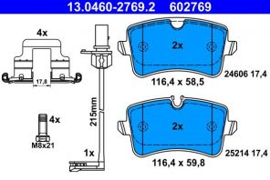 ATE 13.0460-2769.2 - Brzdové platničky -