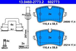 ATE 13.0460-2773.2 - Brzdové platničky -