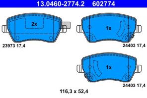 ATE 13.0460-2774.2 - Brzdové platničky -