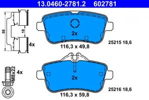 ATE 13.0460-2781.2 - Brzdové platničky -