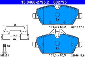 ATE 13.0460-2795.2 - Brzdové platničky -