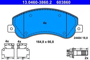 ATE 13.0460-3860.2 - Brzdové platničky -