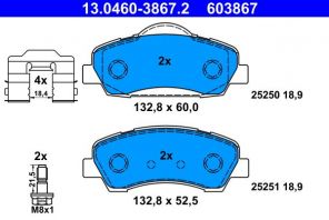 ATE 13.0460-3867.2 - Brzdové platničky -