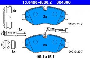 ATE 13.0460-4866.2 - Brzdové platničky -