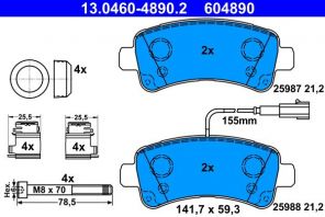 ATE 13.0460-4890.2 - Brzdové platničky -
