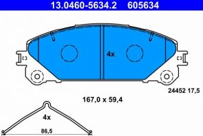 ATE 13.0460-5634.2 - Brzdové platničky -