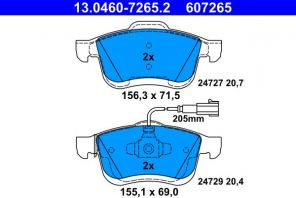 ATE 13.0460-7265.2 - Brzdové platničky -