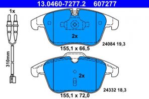 ATE 13.0460-7277.2 - Brzdové platničky -