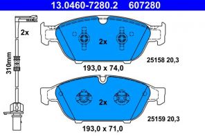 ATE 13.0460-7280.2 - Brzdové platničky -