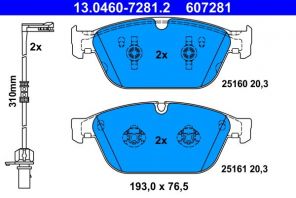 ATE 13.0460-7281.2 - Brzdové platničky -
