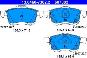 ATE 13.0460-7302.2 - Brzdové platničky -