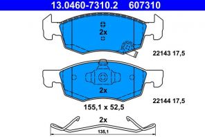 ATE 13.0460-7310.2 - Brzdové platničky -