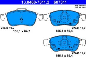 ATE 13.0460-7311.2 - Brzdové platničky -