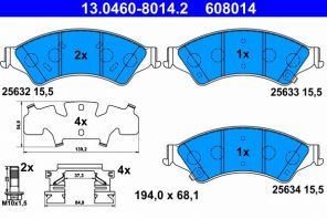 ATE 13.0460-8014.2 - Brzdové platničky -