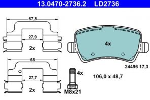 ATE 13.0470-2736.2 - Brzdové platničky -
