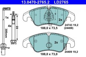 ATE 13.0470-2765.2 - Brzdové platničky -
