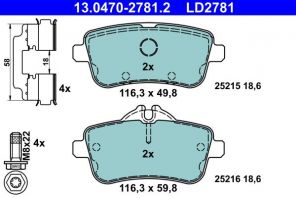 ATE 13.0470-2781.2 - Brzdové platničky -