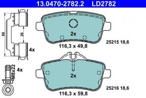 ATE 13.0470-2782.2 - Brzdové platničky -
