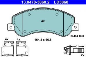 ATE 13.0470-3860.2 - Brzdové platničky -