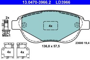 ATE 13.0470-3966.2 - Brzdové platničky -
