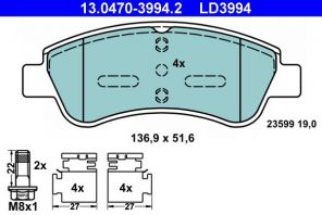 ATE 13.0470-3994.2 - Brzdové platničky -