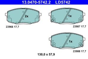 ATE 13.0470-5742.2 - Brzdové platničky -